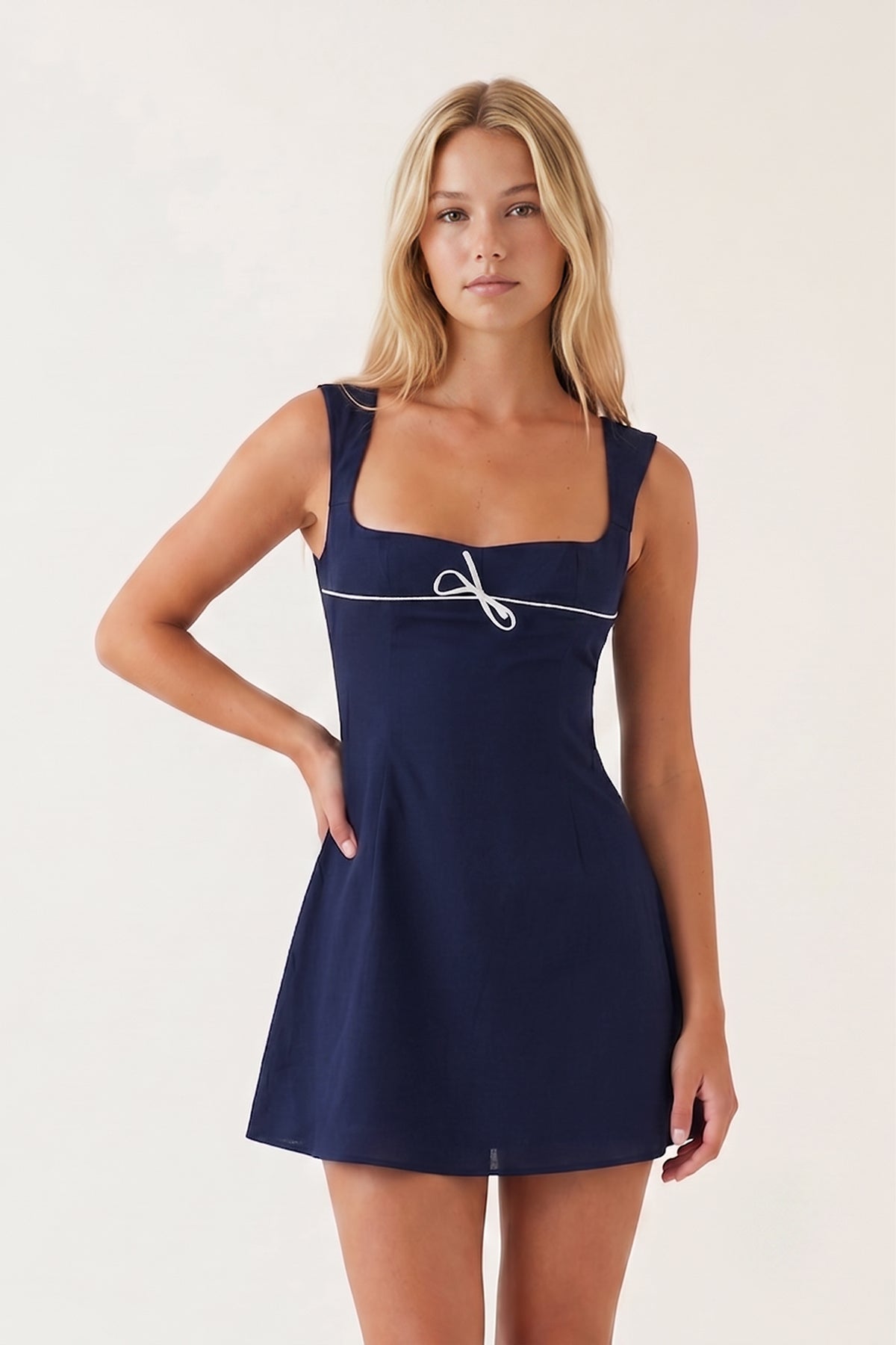 Black Square Neck A-Line Satin Homecoming Dress With Lace-Up Back