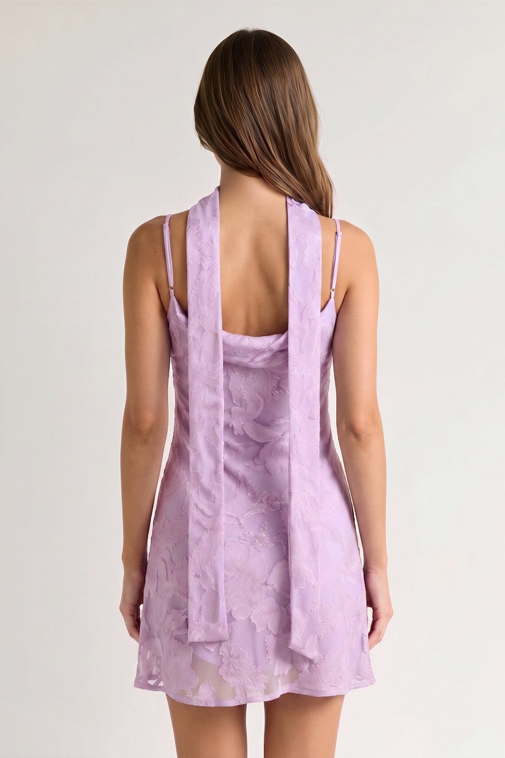 Red Jacquard Chiffon Cami Straps Sheath Homecoming Dress with Scarf