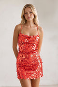 Mint Green Sparkly Spaghetti Straps Sequin Sheath Homecoming Dress