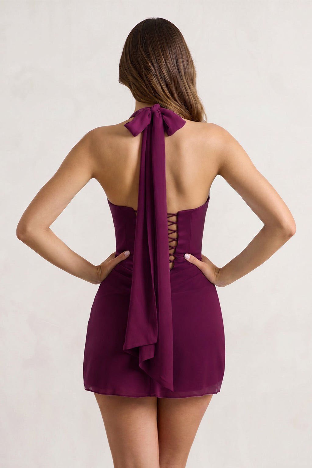 Yellow Halter Sheath Satin Chiffon Homecoming Dress