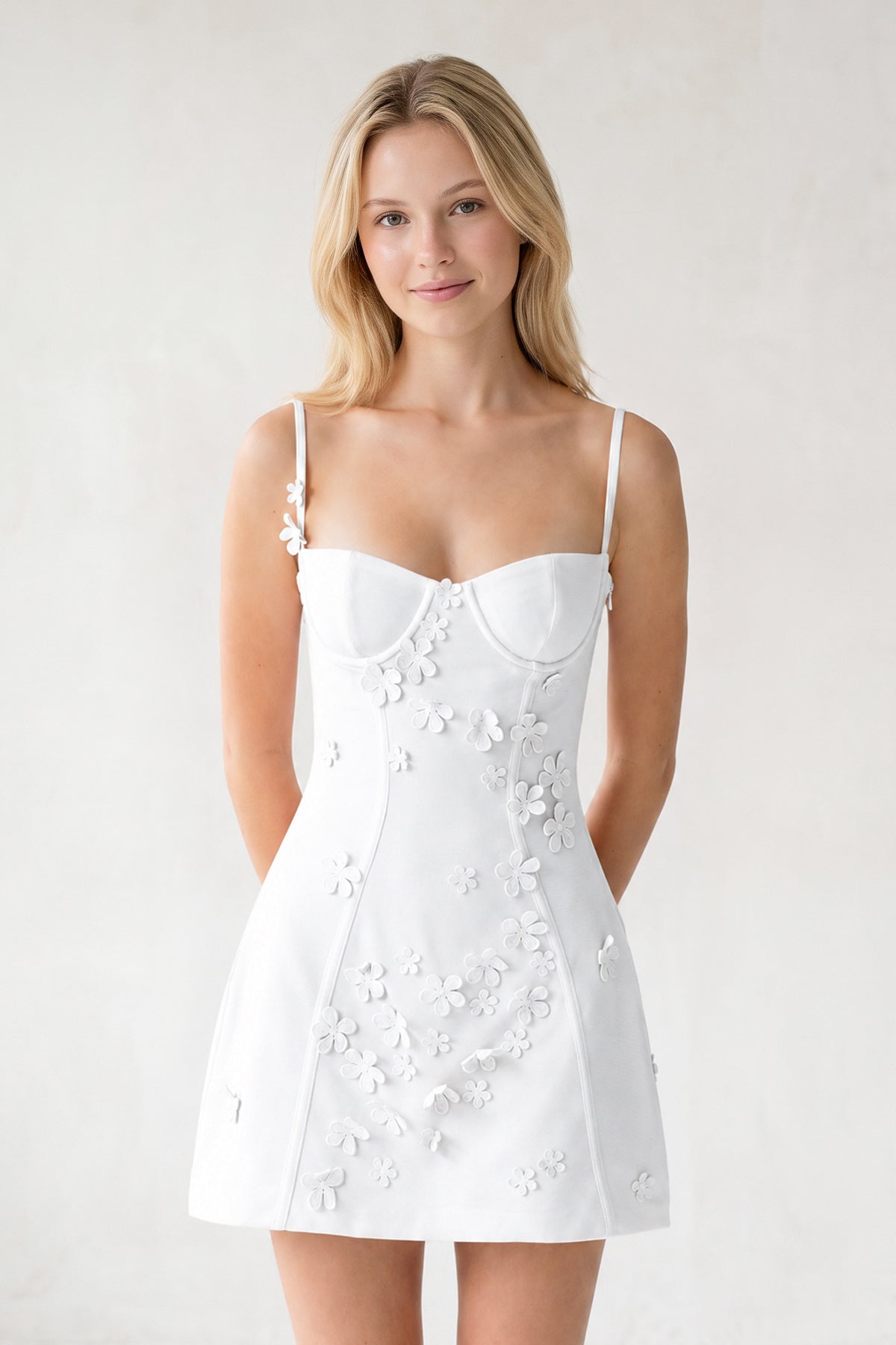 Pink A-Line Appliqued Spaghetti Straps Short Homecoming Dress